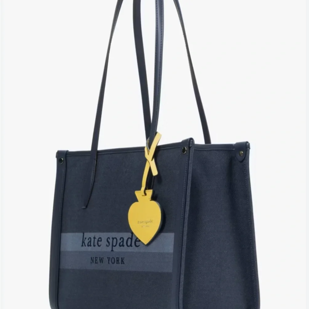 kate spade Navy Tote with Yellow Heart Charm